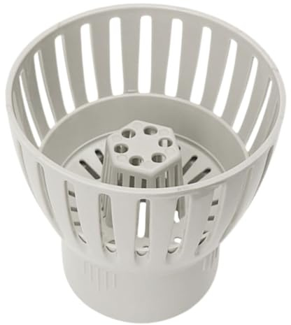 Poolkorb Sieb mit Teichablauf, Fischteichfilternetz für Aquarium und Koi | Pvc, Beige, Glatte Oberfläche ohne Grate, Vergrößerter Sammelbehälter, Weihnachten Party