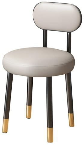 XIGOUZIQU Schminkbank Hocker Lounge Sessel Schminktisch Stuhl,mit Rückenlehne,mit Füßen for Schminktisch, Schlafzimmer & Esszimmer(Gray)