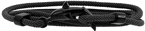 WBDWWTD Wal-Armband, Armbänder, Halskette, Charms, Fußkettchen, Muschelschmuck, Herren, Delfin für Damen, Schwarz