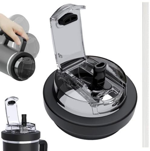 AOWVUTS Tapa Prueba Fugas para Stanley Cup 30 40 oz Tapa de Repuesto de Vasos Anti Goteo Reemplazo para Stanley Cover Protección Tapas Reutilizables con Pajita para Accesorios Stanley Cup