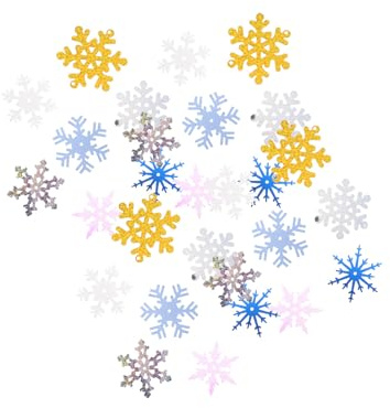 NESTINGHO Weihnachts Schneeflocken Konfetti 15g aus Kunststoff für Tischdekoration und Selbstgemacht Basteln im Büro und Auto mit Feiner Verarbeitung und Bunten Farben