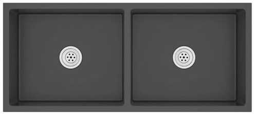Teenpull Fregadero empotrado hecho a mano de acero inoxidable negro con dos cuencas, 100 x 44 x 20 cm, insonorizado, sin plomo, resistente a la corrosión, para cocina y lavadero, estilo rústico