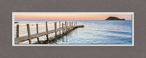 Eurographics Sunset In Greece 50x125 Glasbild auf Metall, Float Glas, Aluminiumverbundmaterial, bunt, 125 x 50 x 3.5 cm