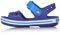Crocs Crocband Sandals, Unisex-Kids Sandals, Lightweight and with Secure Fit, in Cerulean Blue/Ocean Strap and Stripe Detail, Size C12 UK