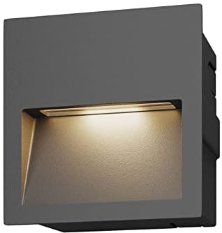 LED Lámpara de pared exterior 'Loya' (Moderno) en Negro hecho de Aluminio (1 llama,) de Lucande | lámpara de pared empotrable para exteriores, aplique para pared exterior/fachada, para vivienda, para