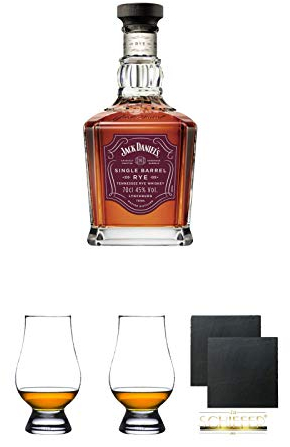 Jack Daniels Single Barrel - RYE - Whiskey 0,7 Liter + 2 Stück The Glencairn Glass Whisky Gläser Stölzle