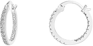 PAVOI Pendientes de aro chapados en oro de 14 quilates | Pendientes de aro de plata de ley de 30/15 mm con circonita cúbica para mujer | Joyería de moda