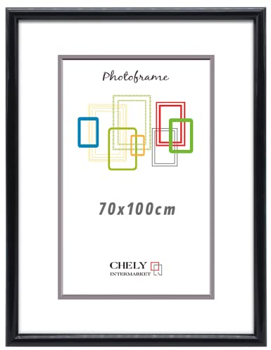 Chely Intermarket MOD312 Marco Fotos PVC Decorativo Moderno 70x100cm Ligero Estilo Minimalista Ideal Certificados Cuadros Decoración Oficina Pared Vertical Color Negro Versátil 1 Unidad