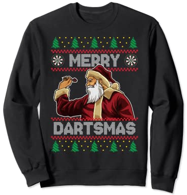 Ugly Christmas Santa Playing Darts Merry Dartsmas lustig Sweatshirt