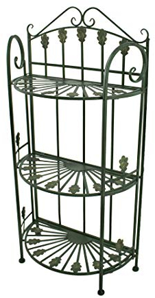 DARO DEKO Metall Regal mit runden Fächern 60cm x 120cm Gold-grün