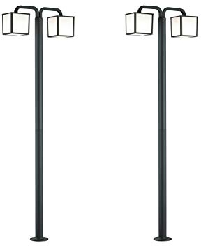 meineWunschleuchte Gartenlaternen 2er SET in Anthrazit IP54, Höhe 200cm