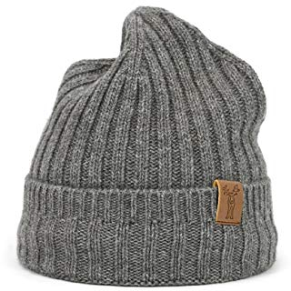 Elkline Rippstrickmütze mit Kaschmir Beanie unifarben, Farbe:grau