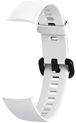 Armband Kompatibel mit Honor Band 5 Fitness Armband - Sport Silikon Uhrenarmband Replacement Wechselarmband Ersatzarmband für Huawei Honor Band 5 Smartwatch (Weiß)