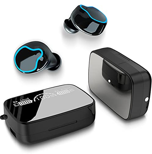 NAUC Kopfhörer TWS M9 Smartphone Handy Tablet Spielekonsole In-Ear Ohrhörer Headset Kabellos Bluetooth 5.1 LED Anzeige Wireless Touch Control
