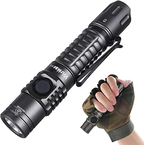 Wurkkos Tactical Flashlight, 2000 Lumen Super Bright, 345m Long Range, Dual Switch, IPX8 Waterproof, Rechargeable, EDC for Emergencies, Camping, Hiking