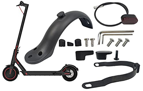 YueWan Elektro Scooter Zubehör, Elektro Scooter Schutzblech, Hinterer Kotflügel Kompatibel für Xiaomi M365 1S Essential Pro und Pro2 Scooter Komplettset, mit Halterung und Schutzhüllen
