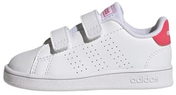 adidas Mixte bébé Advantage Lifestyle Court Two Hook-and-Loop Shoes, Cloud White / Real Pink / Core Black, 19 EU