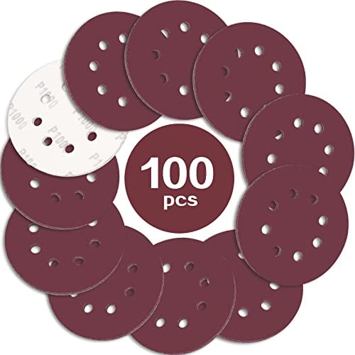 STEBRUAM 100 Stück Schleifpapier 125mm Klett 1000 körnung,Profi 125 Schleifscheiben Rund 8 Loch für Exzenterschleifer