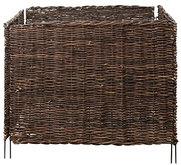 Creative Co-Op Handgewebte Rebe und Draht, zusammenklappbar, natürliche Cloches, 71,1 cm L x 71,1 cm B x 58,4 cm H