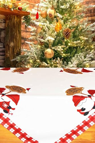 KAMACA Tischdecke Mitteldecke 85x85 cm mit hochwertigem Druck-Motiv Küche Esstisch Eyecatcher Herbst Winter Weihnachten (Winter Wichtel)