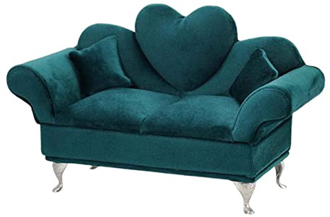 Almencla Schmuckkästchen Als Handgefertigte Schmuckschatulle Und Erinnerungsbox für Manschettenknöpfe EIN Dekorativer Schmuckhalter für Puppenhaus Dekoration, Herz-Sofa