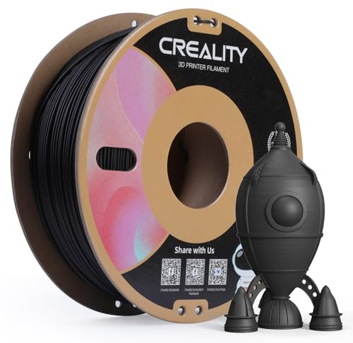 Creality CR-PLA Matte 3D Druck Filament, 1.0KG Umweltfreundliche Kartonspule, 1,75mm PLA Matte 3D Drucker Filament, ≤0.03mm Maßgenauigkeit, Kompatibel mit Creality FDM Druckern (Schwarz)