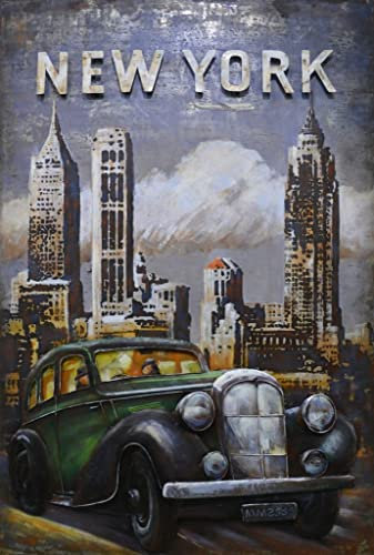 IDYL Metall-Bild mit 3D-Effekt | Moderne Kunst | New York | 80 x 120 x 3 cm | Nr. 1401