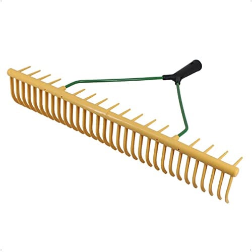 Rasenrechen mit 24 Zinken, 64 cm Breite, Laubrechen & Heurechen | Gartenrechen aus Kunststoff ohne Stiel, ideal als Harke für Grasschnitt, Blätter und zum Bodenlockern im Garten