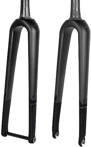 BUCKLOS Gravel 700C Karbonfaser-Rennrad-Gabel, QR 9 mm/100 x 12 mm Steckachse, 1-1/8 gewindeloses konisches Rohr, superleichte Fahrrad-Vorderradgabeln