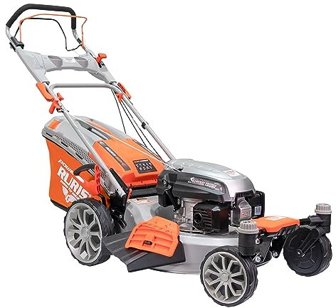 RURIS Tondeuse à Gazon RXM1000 3,9CV, 510mm, Sac 65L,Propulse Automatique, Manipulation Facile à Deux Roues, Cinq Fonctionnes: Récupération en Sacs, Déflecteur Latéral, Mulching, deflecteur Arriere
