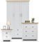 Blisswood Bedroom Set 3 Piece Bedroom Set With 3 Door Wardrobe & 2+2 Drawer Chest of Drawer + 2 Drawer Bedside Table Cabinet for Bedroom Furniture Set (White & Oak)
