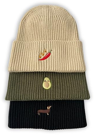 my STITCHERY Mütze mit Motiv Bestickt - Personalisierte Beanie aus hochwertigem Strick als außergewöhnliche Geschenkidee (Recycelte Polyester-Mischung, Khaki)