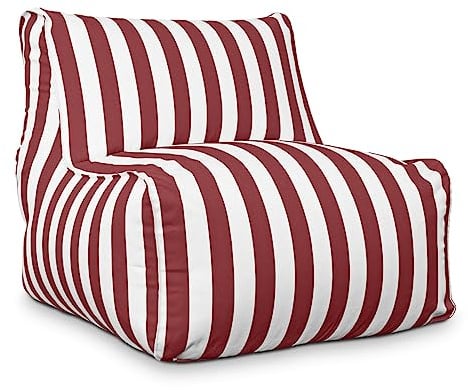 Deshome - Sitzsack für den Außenbereich, wasserabweisend, abnehmbarer Bezug: Sitzsack mit Füllung, Design Light Pouf Bordeaux