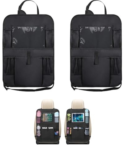 LIANRISES Confezione da 2 pezzi per seggiolino auto supporto per tablet touch organizer per sedile posteriore auto organizer per sedile posteriore accessori auto