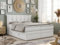 MKS MEBLE King Boxspringbett 200x200, Boxspringbett 200x200 mit Bettkasten und Matratze H4, Polsterbett 200x200 mit Matratze, Bett 200x200 mit Bettkasten - PREMIUM-10-KING- Weiß Kunstleder - H4