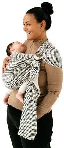 Physiologisches Tragetuch SLING Ring Studio Romeo ohne Knoten oder Gurt, Verwendung ab der Geburt, 100 % biologische Baumwolle, Öko-Tex-zertifiziert (Moss-Motiv)