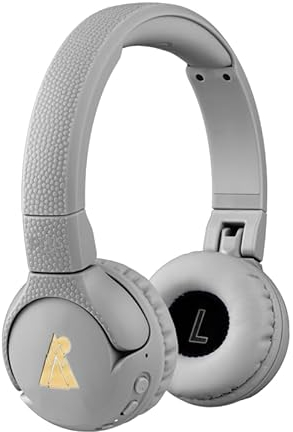 POGS Drahtloser Bluetooth Kinderkopfhörer | The Gecko 2 | Faltbarer robuster Kinderkopfhörer ab 3 Jahren | Lautstärkebegrenzung 85 dB | Mikrofon | On-Ear | Drahtlose Musik-Sharing-Funktion (rGrau)