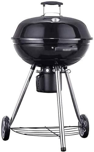 BBQ-Kessel-Holzkohlegrill, Kochen im Freien, Terrasse, Hinterhof, Garten, Rasen, Camping, Picknick, tragbarer Edelstahl-Grill, Holzkohlegrills mit Rädern, Ablage, Temperaturanzeige