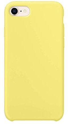 Cover in silicone liquido Compatibile con iPhone SE 2022, iPhone SE 2020, iPhone 8 e iPhone 7 Silicone Cover Antiurto con Fodera in Microfibra, iPhone SE 3 e 2 Case 4.7 Nero (giallo)