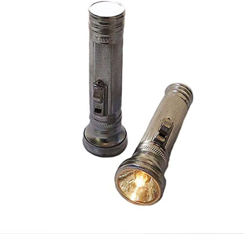 SFQEVHRZ Torcia elettrica Manuale Nostalgia, Torcia Portatile Semplice da Esterno in Stile Vintage, Torcia Potente e Luminosa, Semplice e nostalgica in lamiera di Ferro, Due Taglie