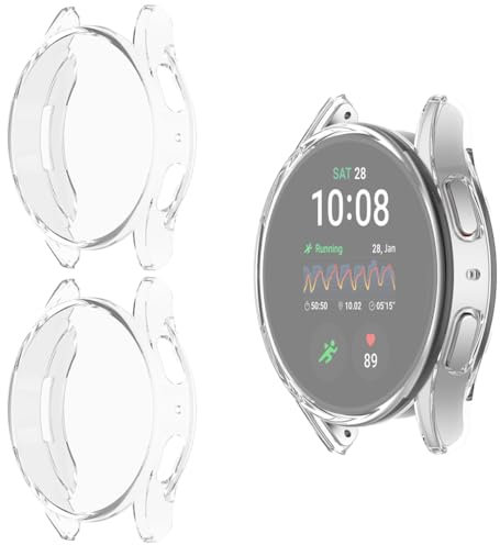 HOMTERN 3-Pack Cases for Samsung Galaxy Watch 7 40mm/44mm,Flexible Crystal Clear TPU Full Cover Shell Shockproof Scratch-Proof Screen Protector Case Smartwatch Accessories (Watch 7 44MM)