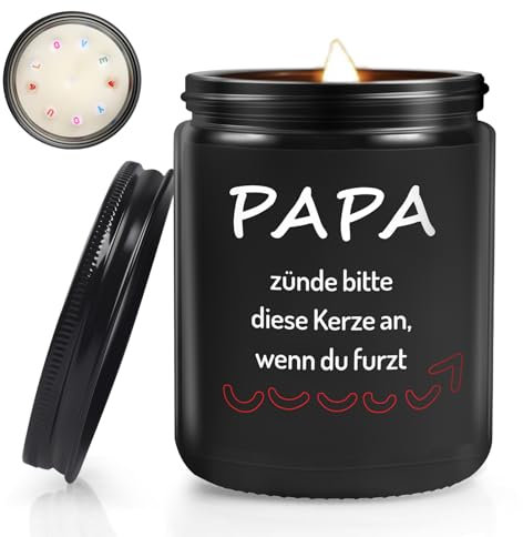 Vatertag Geschenk, Geschenke für Papa, Geburtstagsgeschenk für Papa, Geschenke für Vater, Duftkerzen für Papa, Weihnachtsgeschenke für Papa, 200g Sojawachs Duftkerze (black1)
