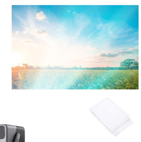 Écran de projection en tissu avec adhésifs - 180 x 120 cm - Pliable - Blanc - Pour Noël, Halloween