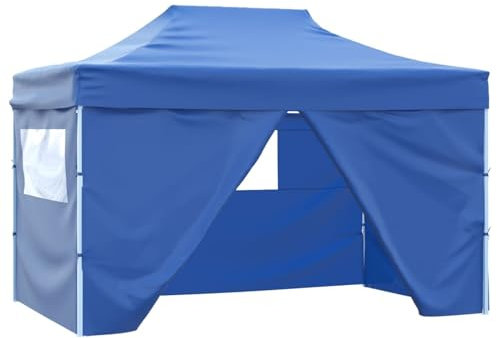 ShGaxin Tonnelle pliante Pop-up avec 4 murs, Pergola Jardin extérieur, Tonnelle pour terrasse, Tonnelle de jardin extérieur, 3 x 4,5 m, bleu
