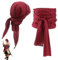Piraten Kopftuch Damen,Rotes Tuch Pirat Schärpe Rot Schwarz Piratin Kostüm Accessoires Set Herren Bandana Zubehör,Pirate Jack Captain Stirnband Belt Carnival Costume für Frauen Kinder (Burgunderrot)
