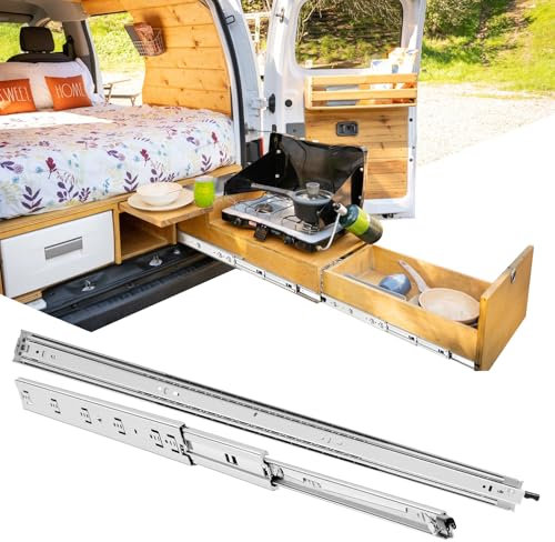 INMOZATA Heavy Duty Drawer Runners with Lock 800mm 68KG Load Capacity Cabinet Drawer Slides Full Extension Ball Bearing Draw Runners Replacement, for Industry Home Office, 1 Pair