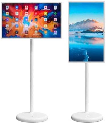 WJWWO 32-Inch Mobile Smart Touch Screen, 1080P 6+128G Portable Monitor, Long Battery Powered By Battery, Adjustment Of Large-Scale Angles, Touch Tv With Remote Control, Support Multi-Screen Linkage