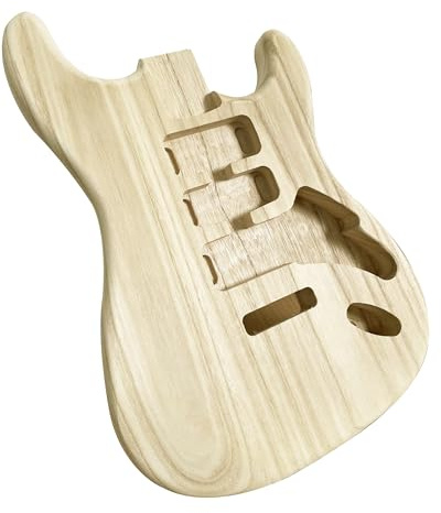 Unlackierter handgefertigter Gitarrenkörper aus Paulownia-Holz, E-Gitarrenkörper, Gitarrenfass-Ersatzteile für Stratocaster-Gitarren, DIY-Teile, HSH Tonabnehmer