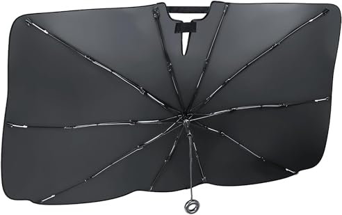 Sonnenschutz Auto Frontscheibe,Verbesserter Drehbar UV-Schutz Sonnenschirm für Au-to Windschutzscheibe, Faltbarer Sonnenschirm Au to Frontscheibe für die Meisten Autos und SUV (80CM*140CM)