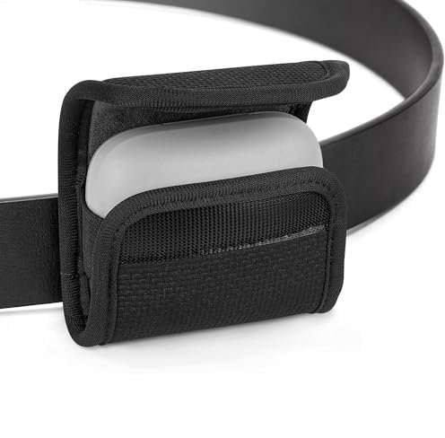 Geekria Earbuds Pouch with Belt Loop Compatible with Skullcandy Push Active True Wireless Earbuds, Cover with Clip Holder for Bag Strap (Black)